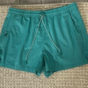 Athleta Teal Board Shorts Swim Shorts Drawstring Waist Sz Medium